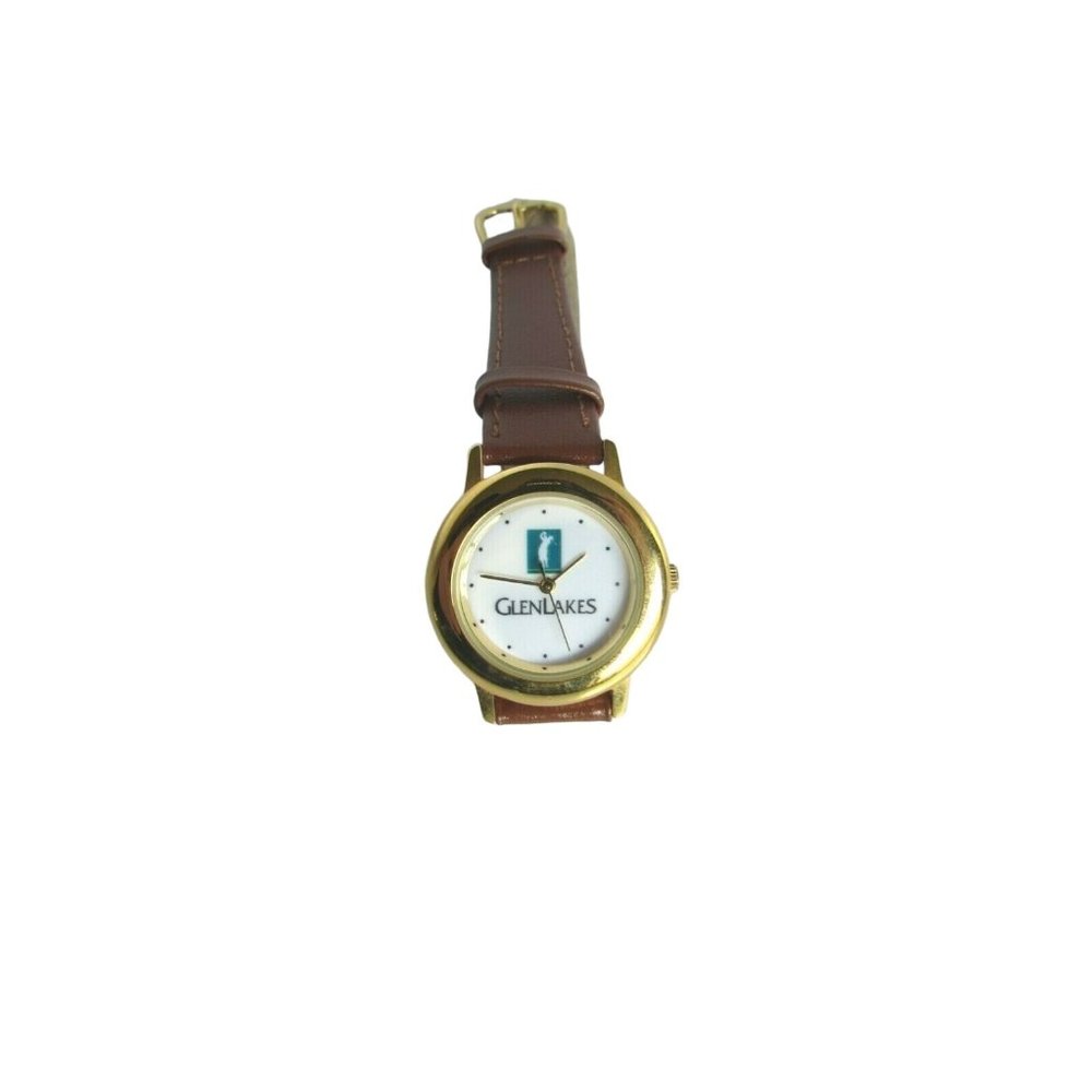 Vintage Glen Lakes Ladies Watch Leather Band 52882 Golf Golfing